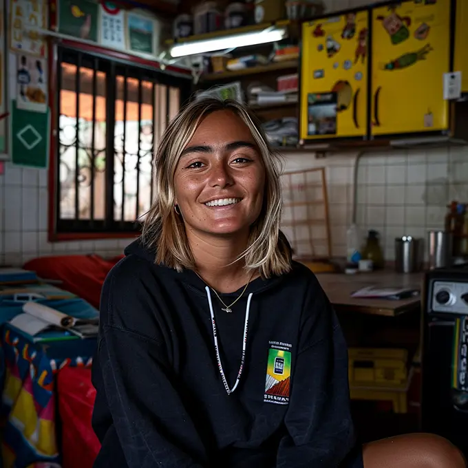 Joven sonriente en interior tras aprobar el curso PER online con garantía de devolución